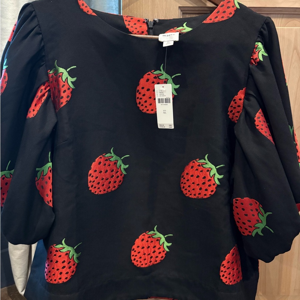 Maeve (Anthropologie) Strawberry Print Women's Top